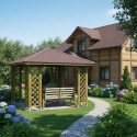 Altana 4-kątna z drewnianym dachem (słupki 7x7cm) - Ania