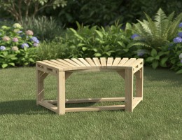 Ławka półokrągła ze świerku – naturalny komfort w ogrodzie