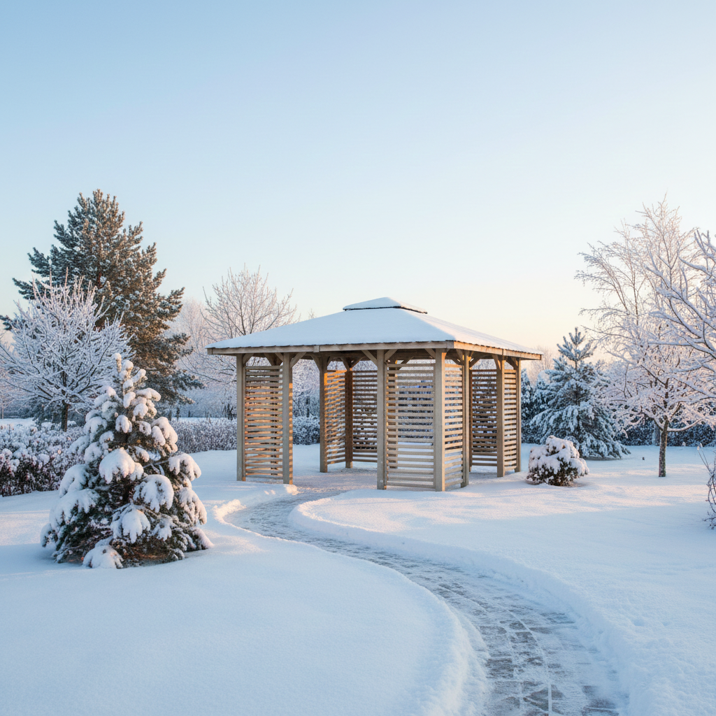 Altana ogrodowa Sara zimą